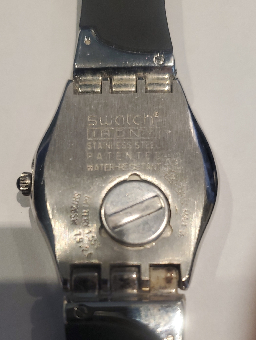 SWATCH IRONY STAINLESS STEEL WATCH WITH RUBBER BAND - Picture 4 of 6